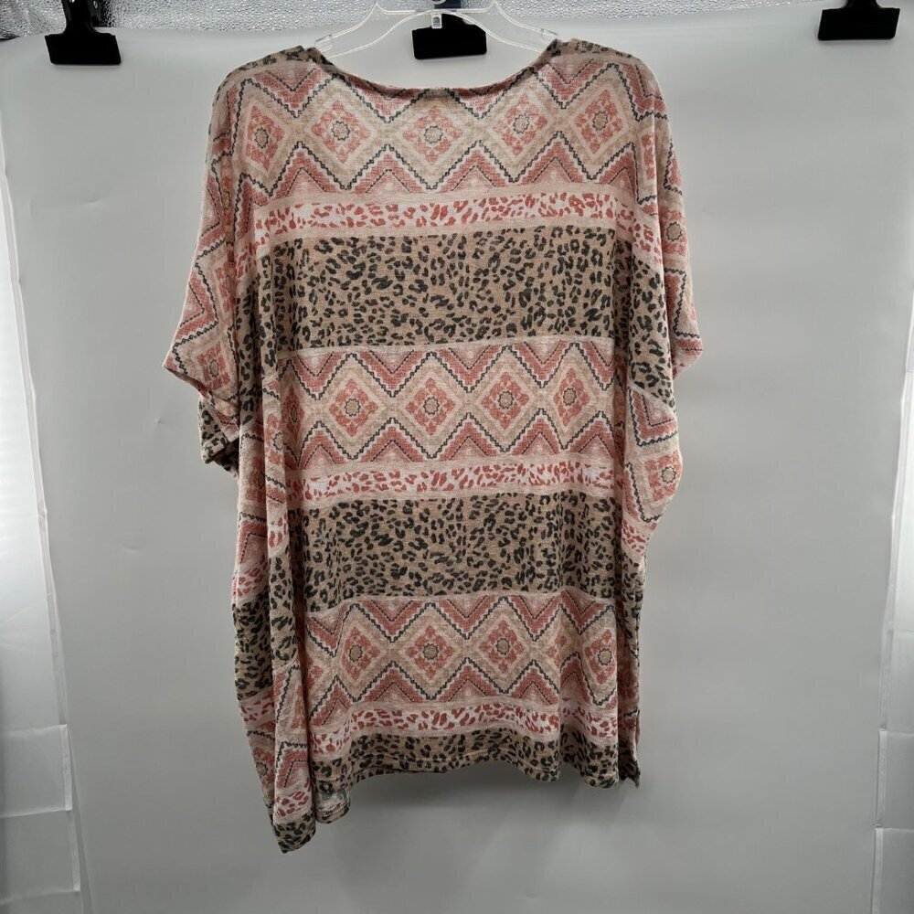 Cotton Bleu Women's Short Sleeve Mixed Print Top Mulitcolor Size Small - Picture 5 of 9